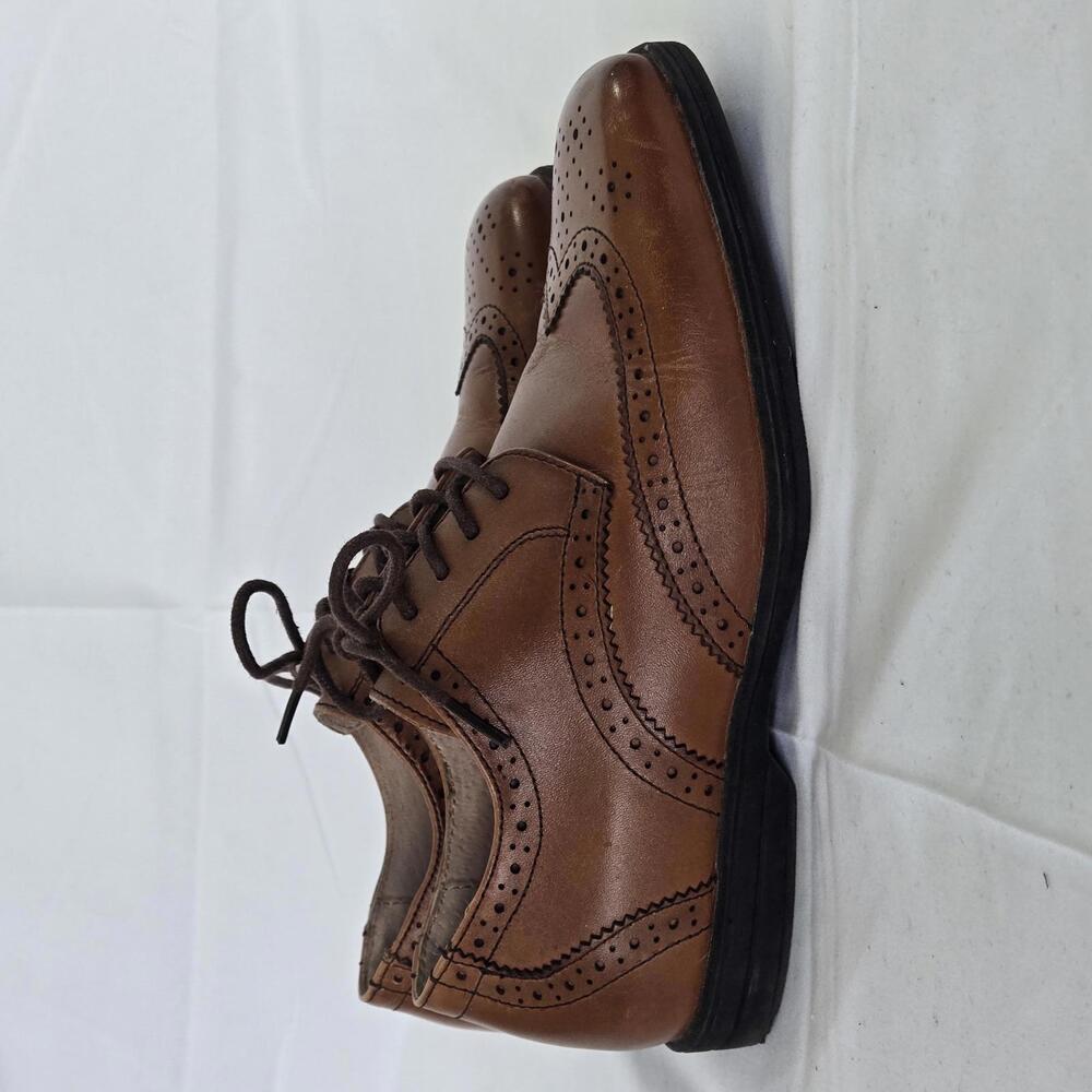 Florsheim Boys Youth Size 2M Brown Leather Brogues Wingtips Dress